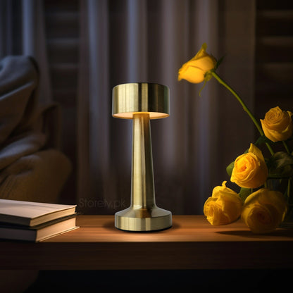 Retro Style Rechargeable Metal Touch Lamps