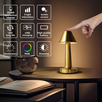 Retro Style Rechargeable Metal Touch Lamps